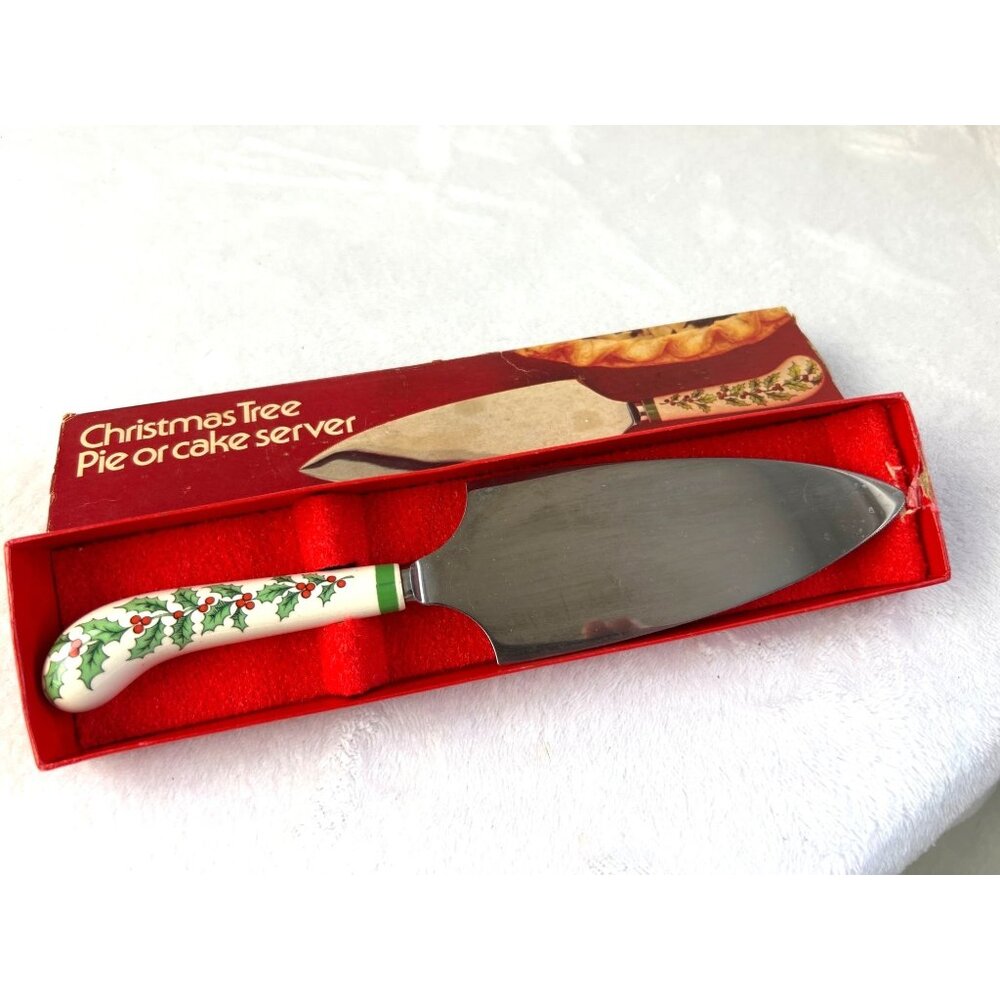 SPODE Christmas Tree Cake Slice Pie Server Slicer 10.5" Festive Holiday